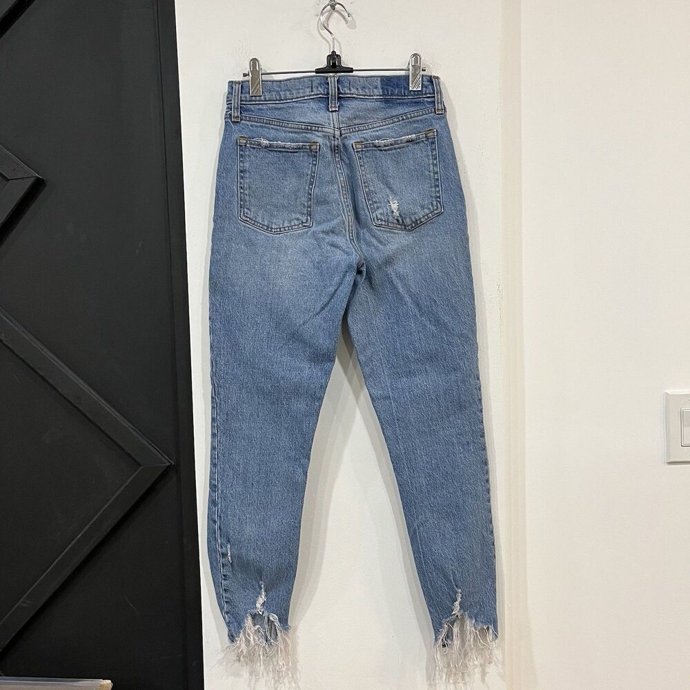 Abercrombie & Fitch High Rise Distressed Frayed Hem Skinny Jeans Size 27/ 4 - Picture 4 of 6